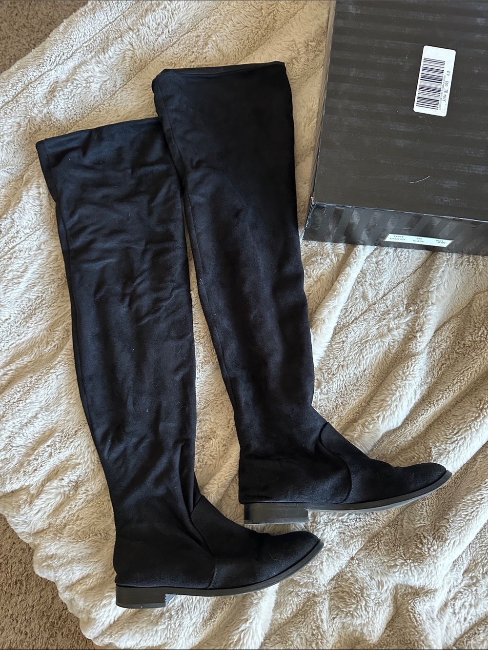 Victoria's Secret Black Over-the-Knee Stretch Boots